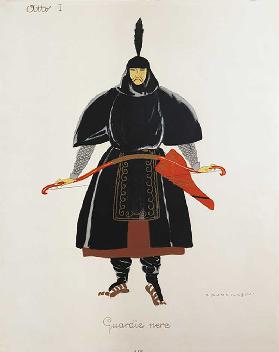Kostüm für die schwarzen Wachen aus Turandot von Giacomo Puccini, Entwurf von Umberto Brunelleschi (
