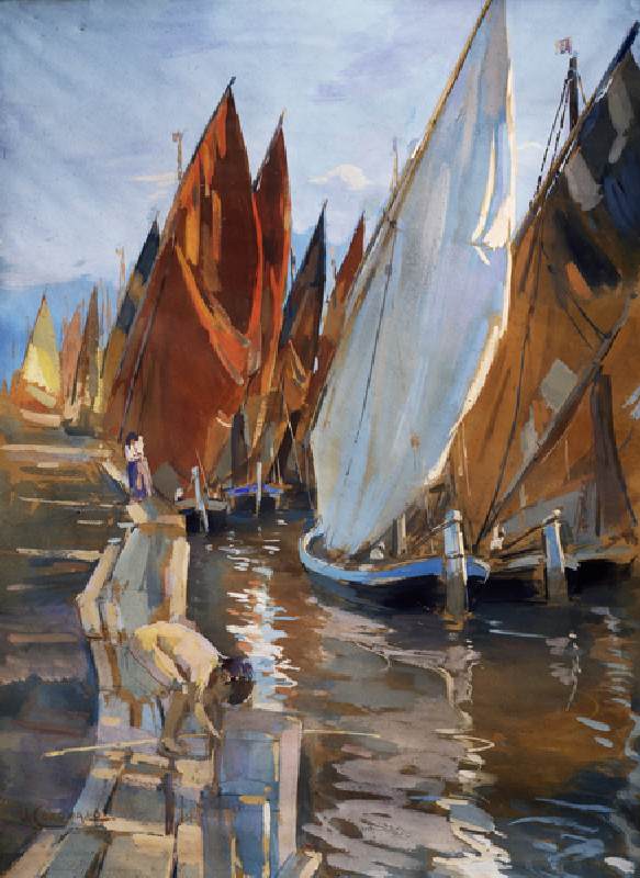 Adria-Segelboote von Umberto Coromaldi (1870-1948). Italien von Umberto Coromaldi