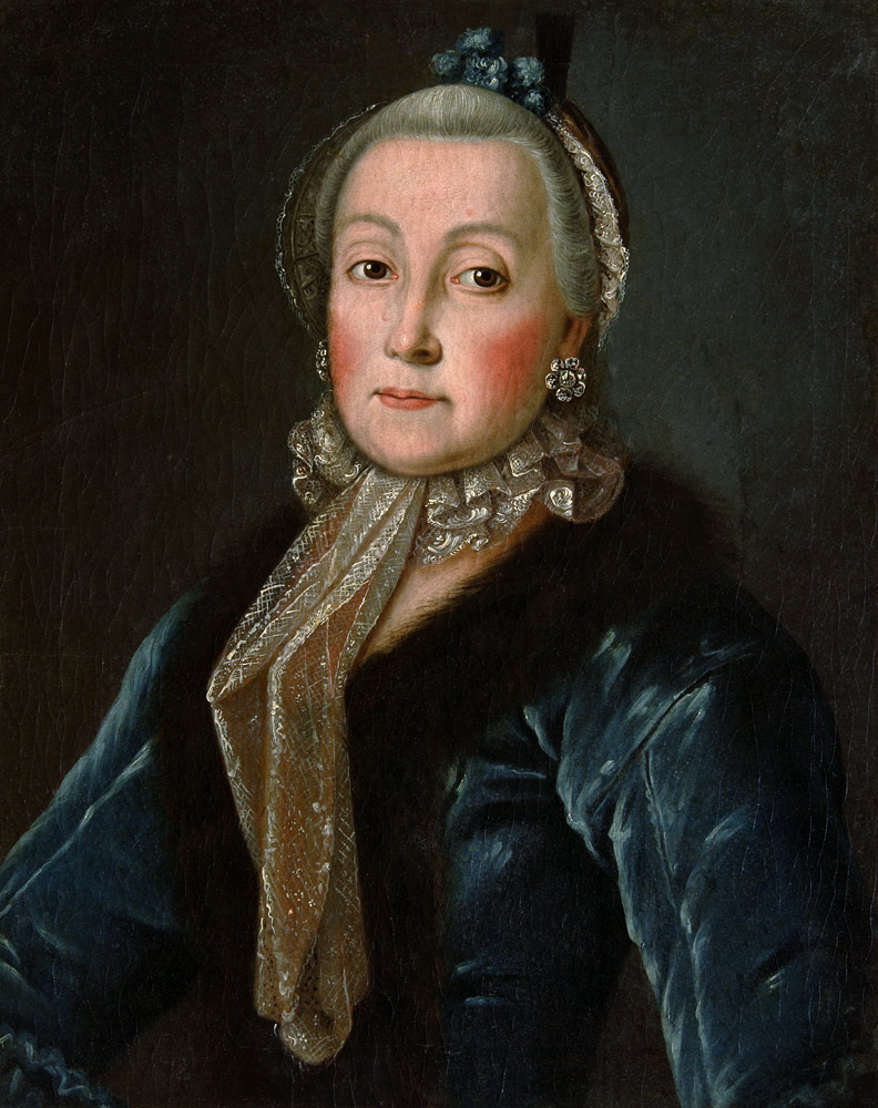 Porträt von Fürstin Anna Danilowna Trubezkaja (1710-1780), geb. Druzkaja-Sokolinskaja von Unbekannter Künstler
