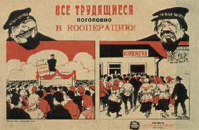 Alle Arbeiter zu Kooperativen! 1929