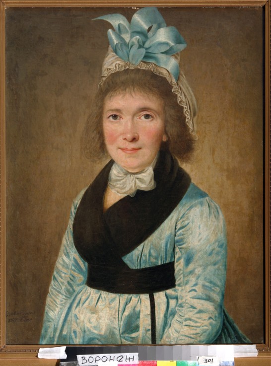 Bildnis einer Frau im blauen Kleid von Unbekannter Künstler