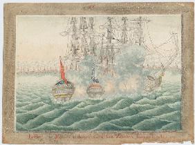 Brigg "Merkur" kämpft mit zwei türkischen Schiffe am 14. Mai 1829 1829