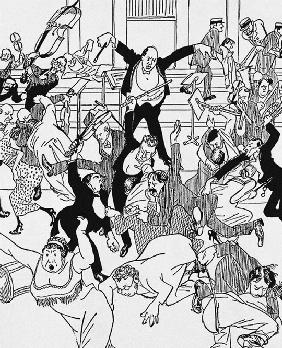 Das nächste Wiener Schönberg-Konzert (Karikatur, "Die Zeit", 6. April 1913) 1913