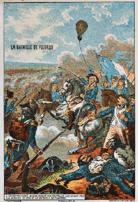 Der Ballon Entreprenant, gefahren von Coutelle, in der Schlacht von Fleurus 1794 (Aus der Serie "Der