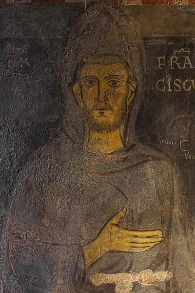 Der Heilige Franz von Assisi (Detail seines ältesten Portraits) von Unbekannter Künstler