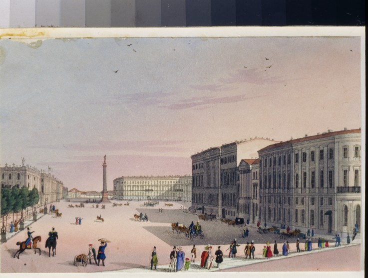 Der Palastplatz in Sankt Petersburg (Album von Marie Taglioni) von Unbekannter Künstler