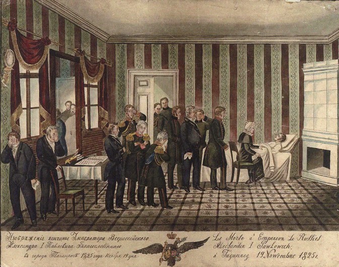 Der Tod Alexanders I. von Russland in Taganrog am 19. November 1825 von Unbekannter Künstler
