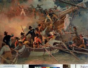 Die Eroberung des französischen Schiffes von Engländer beim Kap Camaro