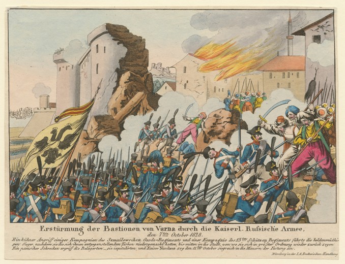 Die Erstürmung der Bastionen von Varna durch die Russische Armee im September 1828 von Unbekannter Künstler