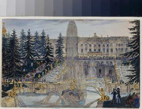 Die Große Kaskade im Schlosspark von Peterhof (Album von Marie Taglioni)