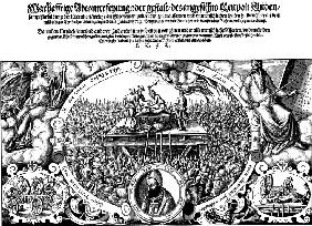 Die Hinrichtung des Münzmeisters Lippold am 28. Januar 1575 zu Berlin (Flugblatt) 1575