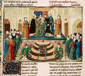 Die Kaiserkrönung von Heinrich IV. von England (Detail einer Miniatur aus Grandes Chroniques de Fran