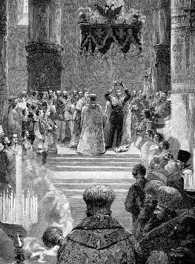 Die Krönung des Kaisers Nikolaus II. in der Maria-Himmelsfahrt-Kathedrale