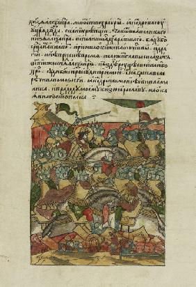 Die Schlacht auf dem Eise am 5. April 1242 (Aus der Illustrierten Chronikhandschrift)