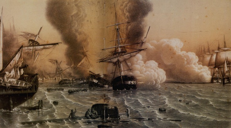 Die Seeschlacht bei Sinope am 30. November 1853 von Unbekannter Künstler