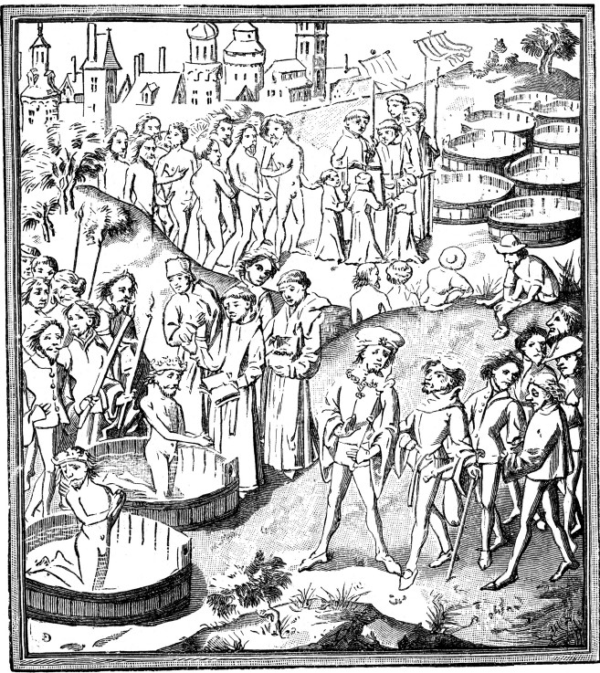 Die Taufe der Sachsenkönige (Aus "Conquestes de Charlemagne") von Unbekannter Künstler