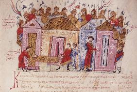 Die Warägergarde (Miniatur aus der Madrider Bilderhandschrift des Skylitzes)