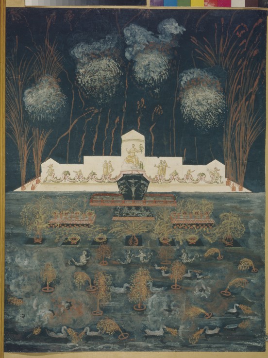 Feuerwerk und Illumination anlässlich des Friede von Abo am 15. September 1743 von Unbekannter Künstler