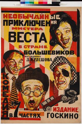 Filmplakat Die seltsamen Abenteuer des Mr. West im Lande der Bolschewiki 1924