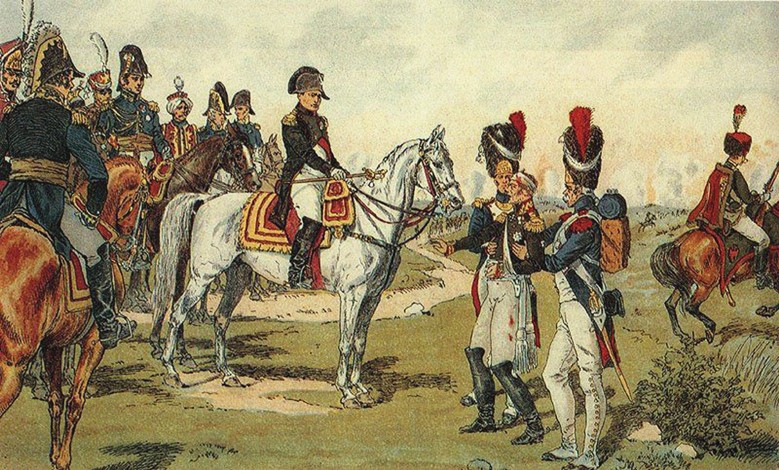 Gefangener General Pjotr Lichatschew weigert sich, das Schwert aus der hand Napoleons zu nehmen von Unbekannter Künstler