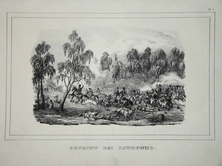Gefecht zwischen russischen und französischen Truppen bei Ostrowno am 25.-26. Juli 1812 von Unbekannter Künstler