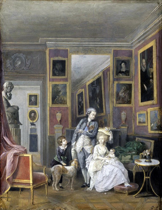 Graf Alexander Sergeewitsch Stroganow mit seiner Frau Ekaterina Petrowna und Kinder von Unbekannter Künstler