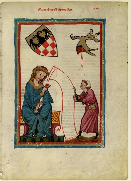 Graf Otto von Botenlauben (Darstellung im Codex Manesse) von Unbekannter Künstler