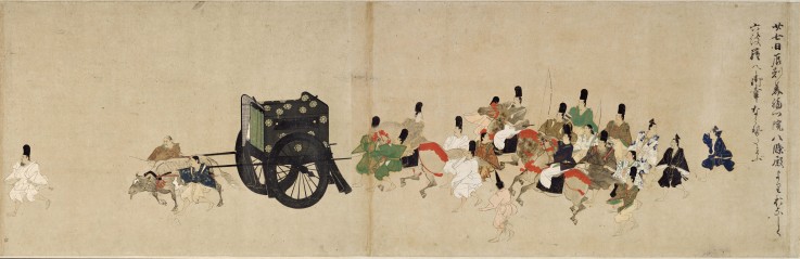 Illustriertes Epos Heiji Bürgerkrieg (Kaiserlicher Besuch bei Rokuhara) Rollbild 5 von Unbekannter Künstler