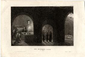Innenansicht der Heiligen Gruft im Höhlenkloster in Kiew 1850