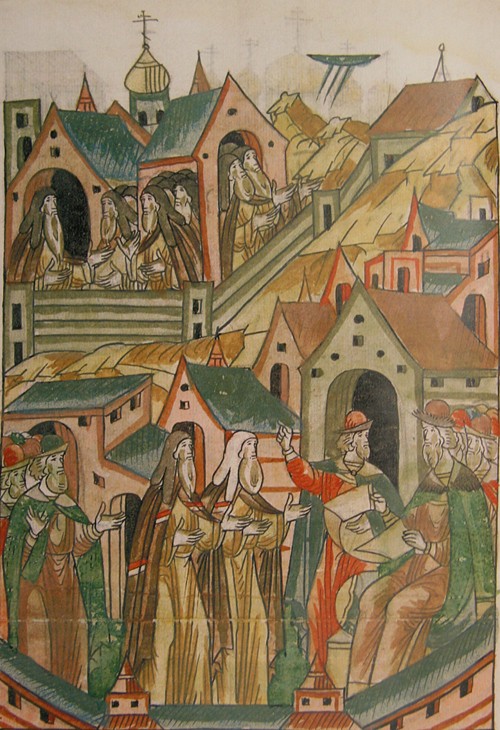 Kirillo-Beloserski Kloster (Aus der Illustrierten Chronikhandschrift) von Unbekannter Künstler
