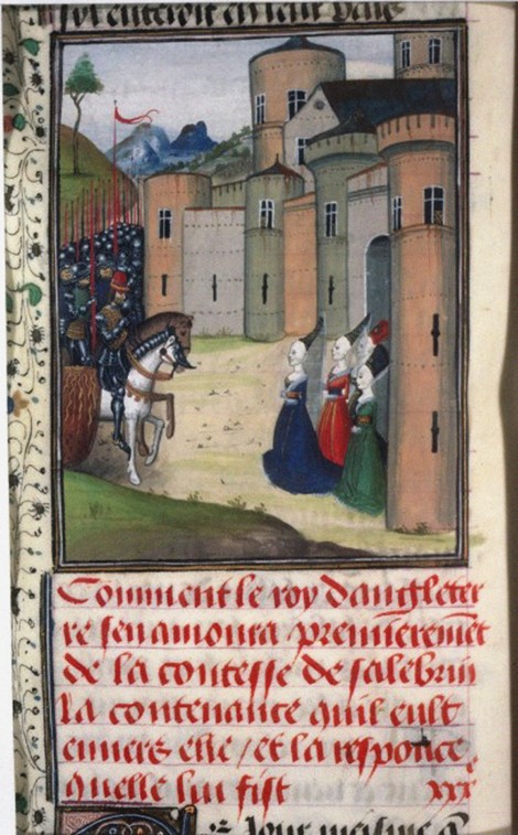 König Eduard III. und Catherine Grandison. Miniatur aus Chroniques d'Angleterre by Jean de Wavrin von Unbekannter Künstler