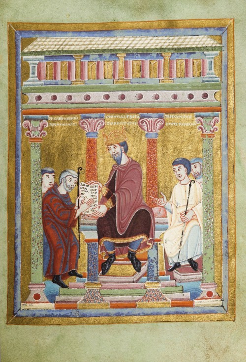 König Heinrich III. (Evangelistar für Heinrich III.) von Unbekannter Künstler