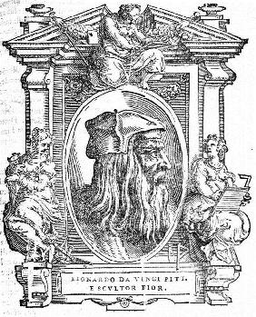 Leonardo da Vinci. Aus: Giorgio Vasari, Lebensbeschreibungen der berühmtesten Maler, Bildhauer und A 1568