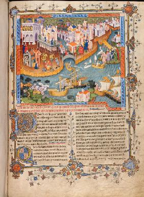 Marco Polo bei seiner Abreise von Venedig im Jahre 1271 (Aus Il Milione von Marco Polo)