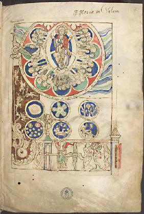 Miniatur "Initium creaturae dei" aus Liber Scivias von Hildegard von Bingen