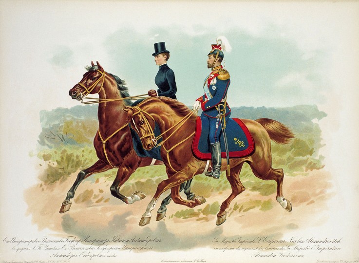 Nikolaus II. von Russland in der Uniform des Ulanen-Regiments Kaiserin Alexandra von Unbekannter Künstler