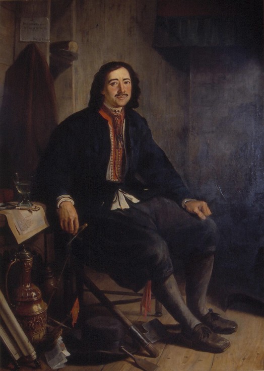 Peter I. in seinem Haus in Zaandam von Unbekannter Künstler