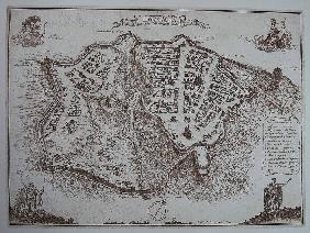 Plan von Poltawa zu Beginn des 18. Jahrhunderts