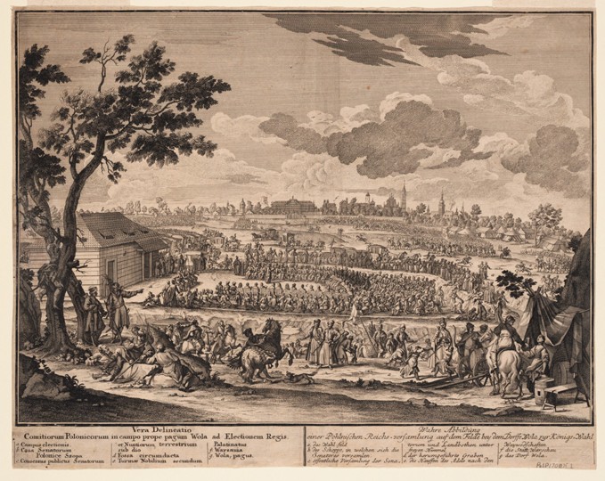 Polnische Reichsversammlung bei dem Dorfe Wola, zur Königswahl in 1697 von Unbekannter Künstler