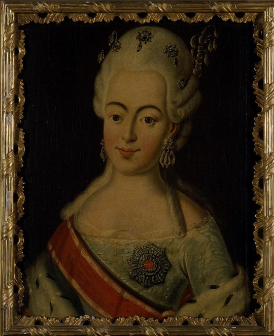 Porträt der Großfürstin Natalia Alexejewna von Russland (1755-1776), Prinzessin Wilhelmine Luise von von Unbekannter Künstler
