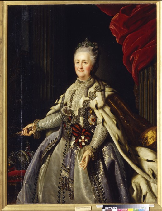 Porträt der Kaiserin Katharina II. (1729-1796) von Unbekannter Künstler
