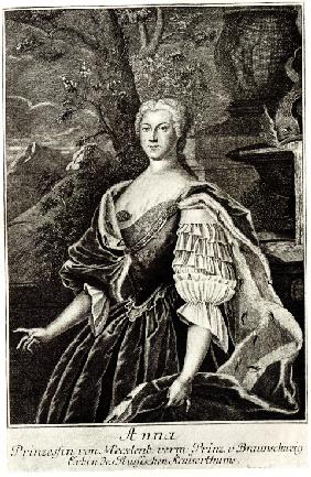 Porträt der Prinzessin Anna Leopoldowna (1718-1746), Mutter des Zaren Iwan VI.