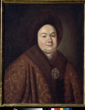 Porträt der Zarin Jewdokija Fjodorowna Lopuchina (1669-1731), Ehefrau des Zaren Peter I. von Russlan