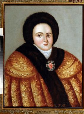 Porträt der Zarin Jewdokija Fjodorowna Lopuchina (1669-1731), Frau des Zaren Peter I. von Russland