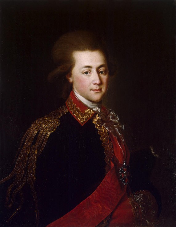 Porträt des Palastadjutanten Alexander Lanskoi, Favorit der Katharina II. von Unbekannter Künstler