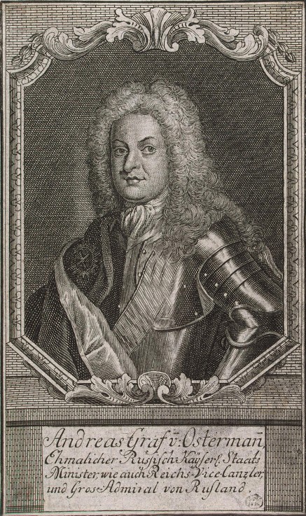 Porträt des Vize-Kanzlers Heinrich Johann Friedrich (Andrei) Graf Ostermann (1687-1747) von Unbekannter Künstler