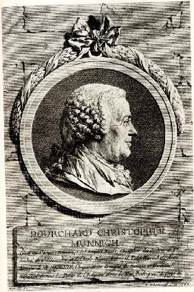 Porträt von Burkhard Christoph Graf von Münnich (1683-1767)