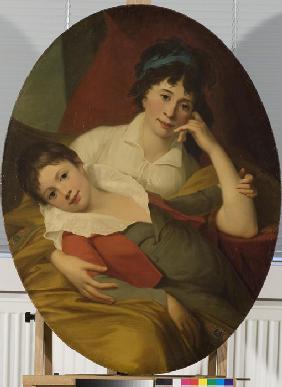 Porträt von Ekaterina Fjodorowna Murawjowa-Apostol (1771-1848) mit Sohn