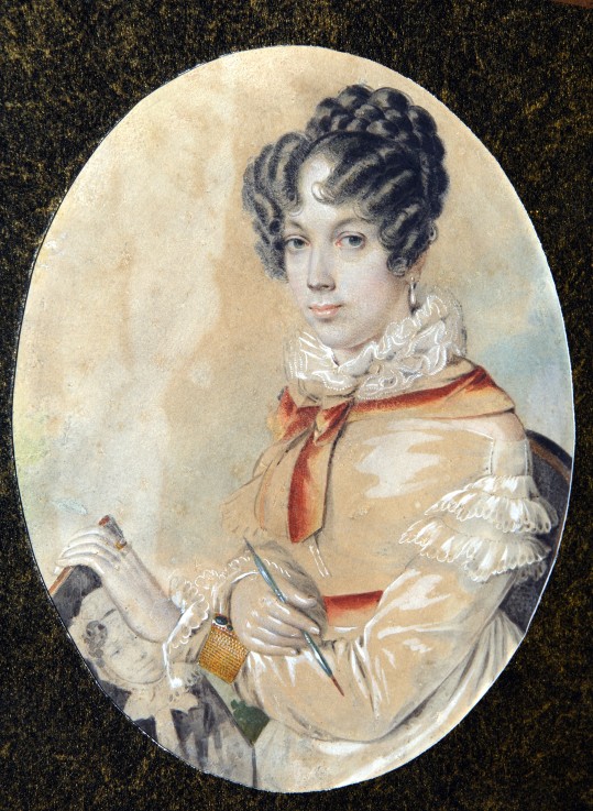 Porträt von Natalia Dmitriewna Fonwisina (1803-1869) von Unbekannter Künstler