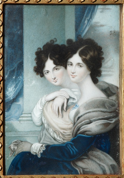 Porträt von Schwestern Prinzessinnen Anna Petrowna (1777-1805) und Jekaterina Petrowna (1783-1830) L von Unbekannter Künstler